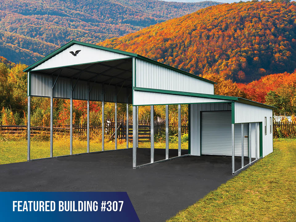 RV Carport with Lean-To: 32x35x15 (#307) - Great Carports