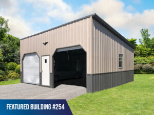 20' x 25' x 12'x8' Single Slope Garage, garages, carports, metal buildings