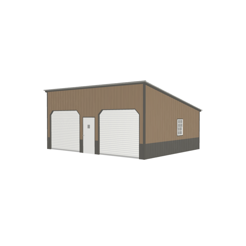 20' x 25' x 12'x8' Single Slope Garage