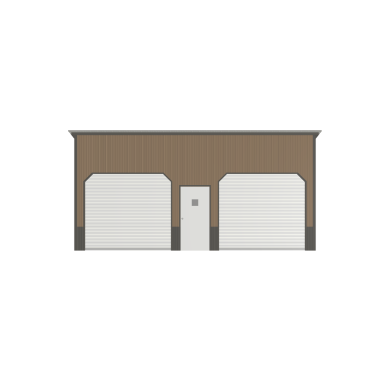 20' x 25' x 12'x8' Single Slope Garage