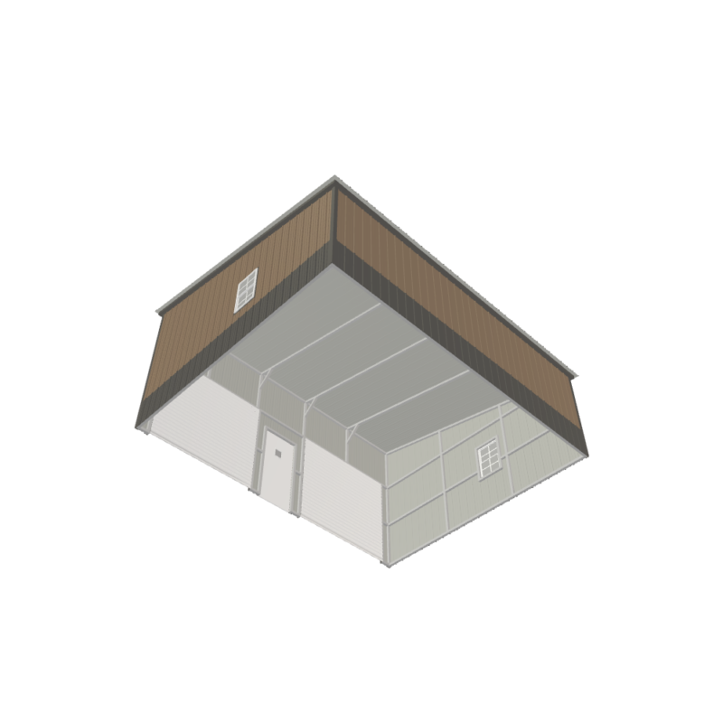 20' x 25' x 12'x8' Single Slope Garage