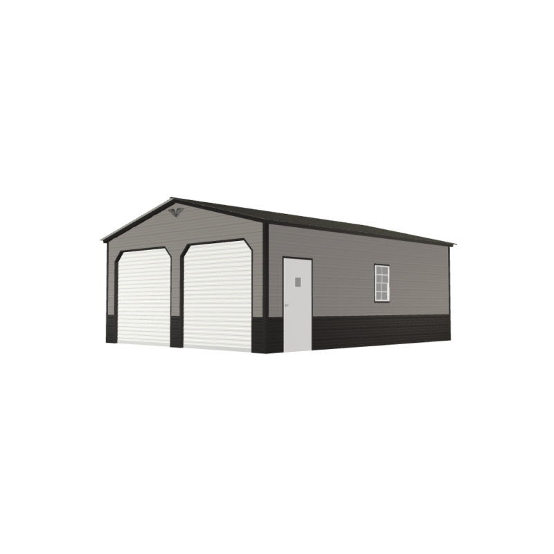 20' x 25' x 9' Double Metal Garage