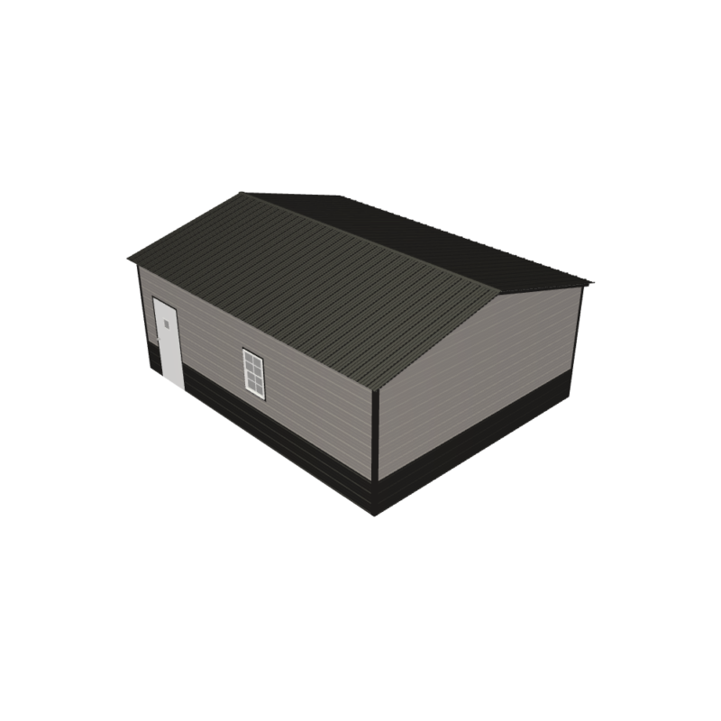 20' x 25' x 9' Double Metal Garage