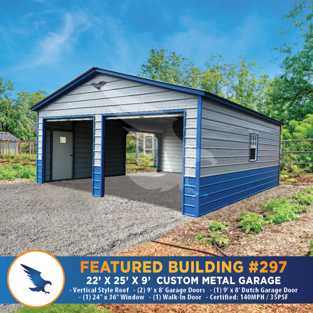 22' x 25' x 9' Custom Metal Garage, Metal Buildings, garages