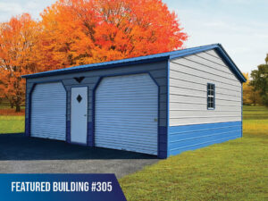 22' x 25' x 9' Double Metal Garage