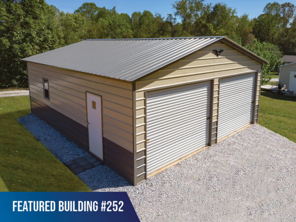 22' x 30' x 9' Double Metal Garage, Vertical Roof Style, RV Covers, Metal Buildings, RV Carports