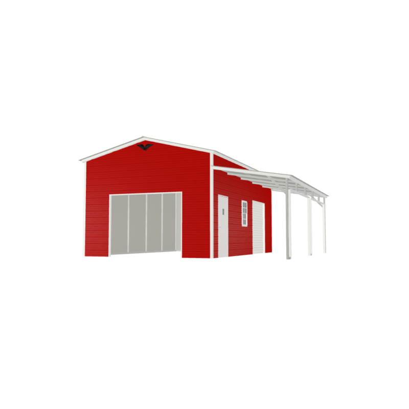 24' x 25' Garage with Lean-To Picture 124' x 25' Garage with Lean-To