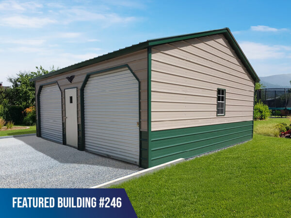24' x 25' x 9' Double Metal Garage Picture 1