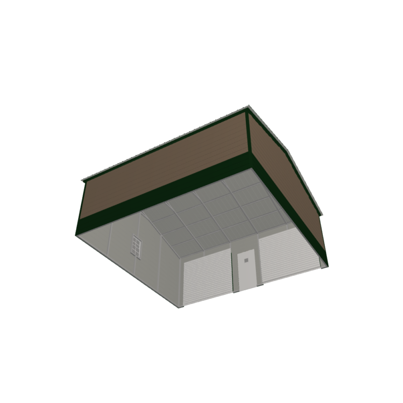 24' x 25' x 9' Double Metal Garage Picture 1