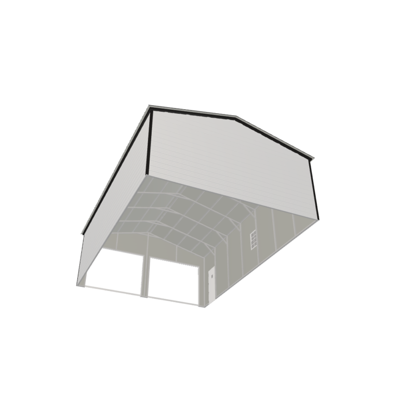 24' x 35' x 10' Double Metal Garage