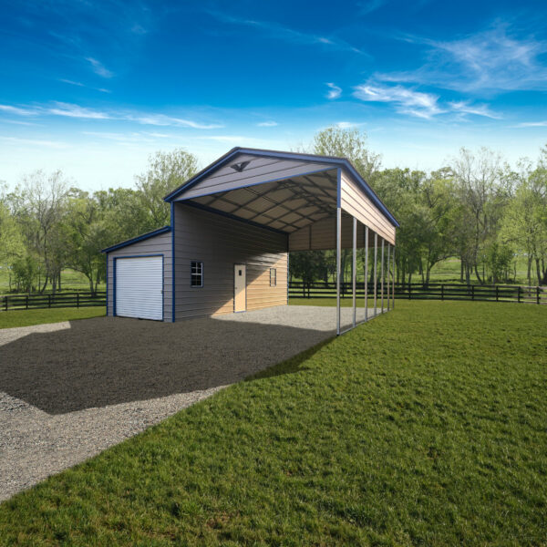 28' x 30' x 13'/8' Carport with Lean-To, garages, metal buildings, carports
