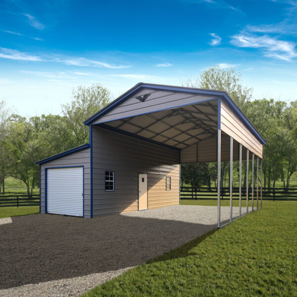 28' x 30' x 13'/8' Carport with Lean-To, garages, metal buildings, carports