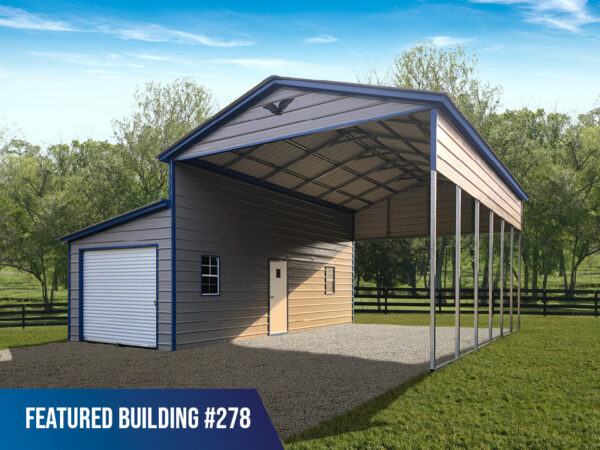 28' x 30' x 13'/8' Carport with Lean-To