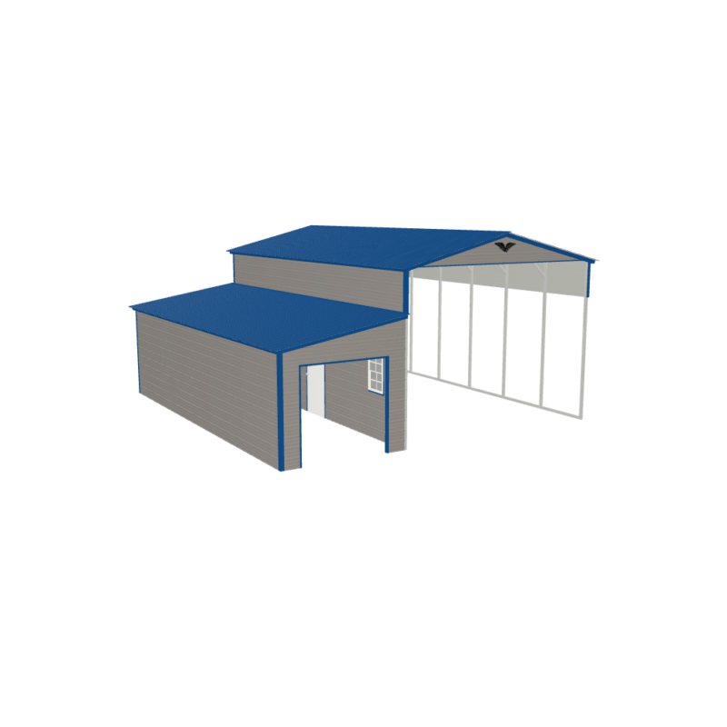 28' x 30' x 13'/8' Carport with Lean-To