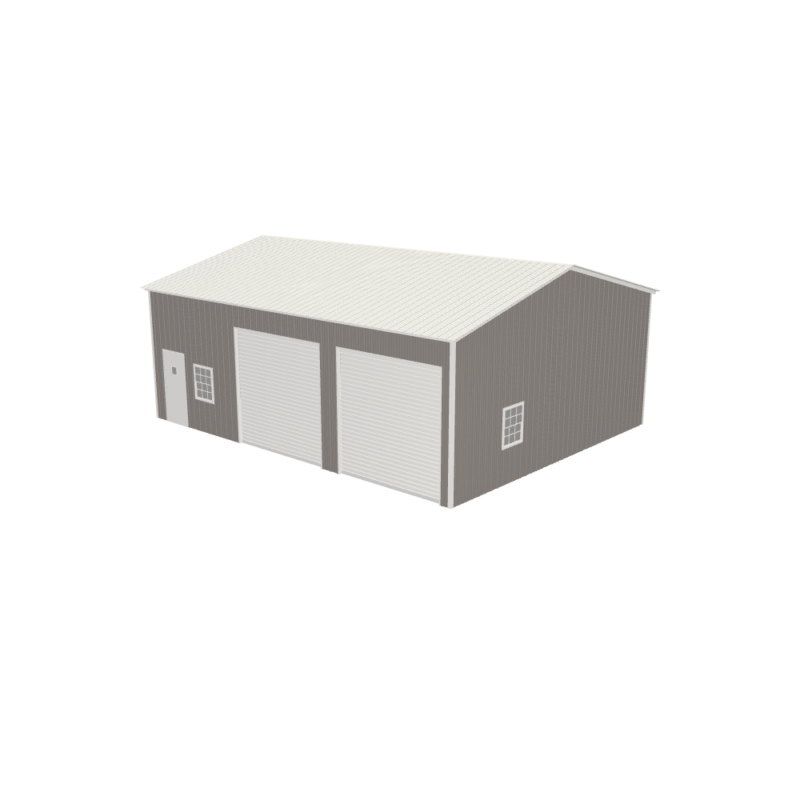 28' x 35' x 12' Double Metal Garage