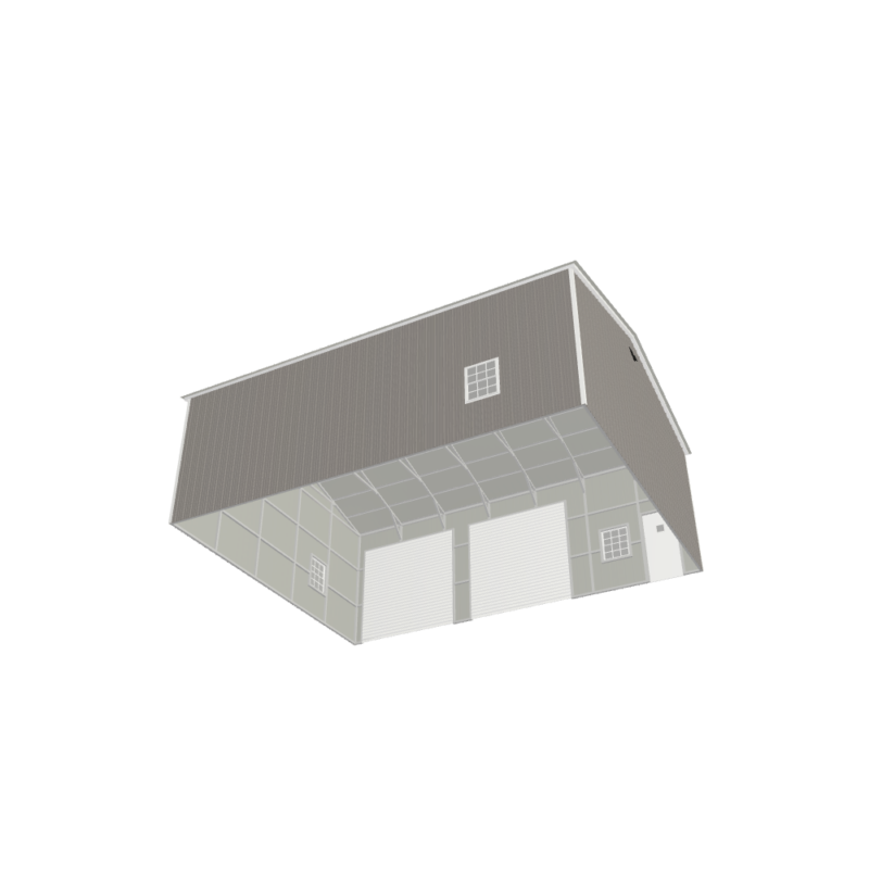 28' x 35' x 12' Double Metal Garage