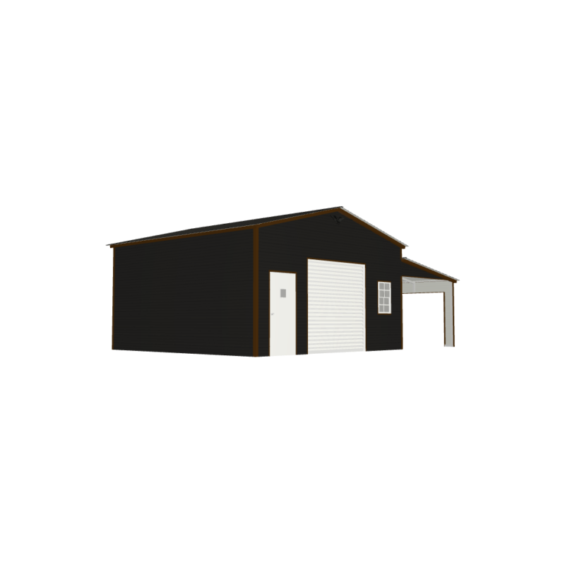 30' x 20' x 10'/7' Garage with Lean-To