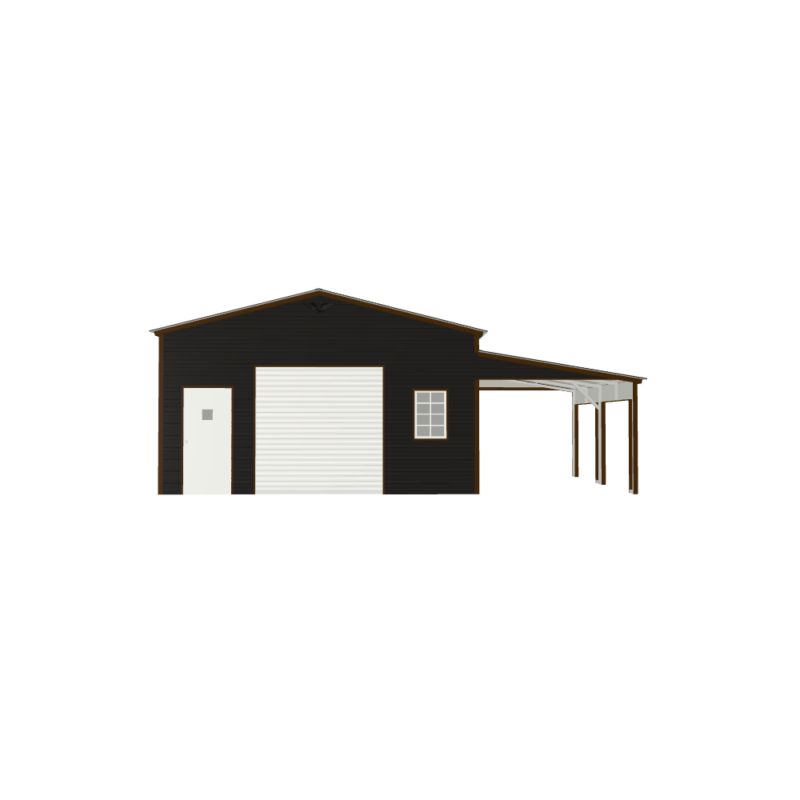 30' x 20' x 10'/7' Garage with Lean-To