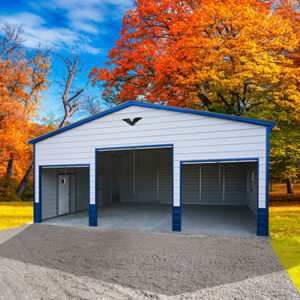 30' x 30' x 11' 3-Bay Metal Garage