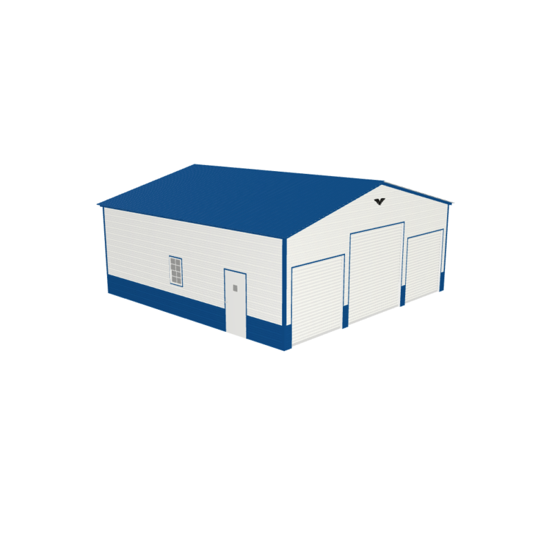 30' x 30' x 11' 3-Bay Metal Garage