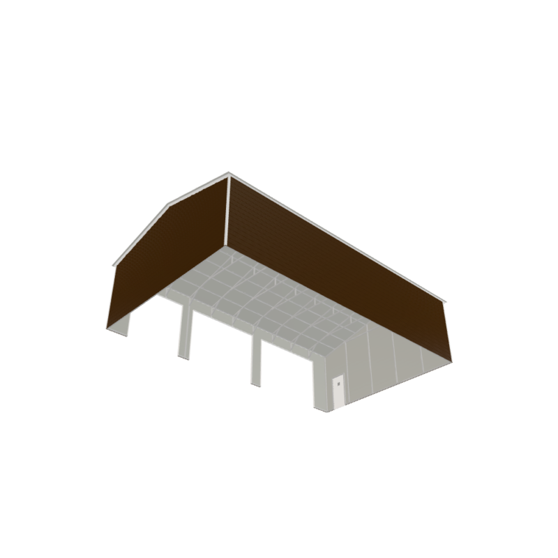 30' x 50' x 12' 3-Bay Metal Garage