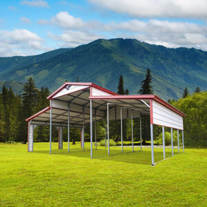 32' x 20' x 12'/8' Barn-Style Carport