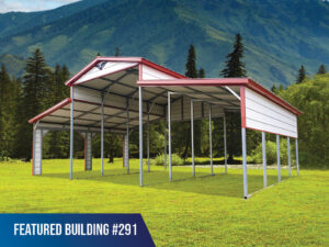 32' x 20' x 12'/8' Barn-Style Carport