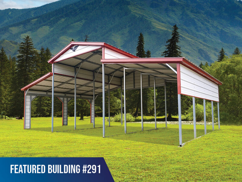 32' x 20' x 12'/8' Barn-Style Carport