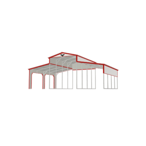 32' x 20' x 12'/8' Barn-Style Carport