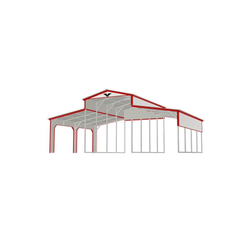 32' x 20' x 12'/8' Barn-Style Carport