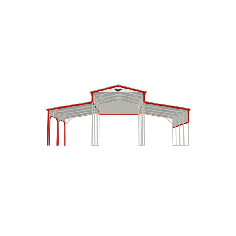 32' x 20' x 12'/8' Barn-Style Carport