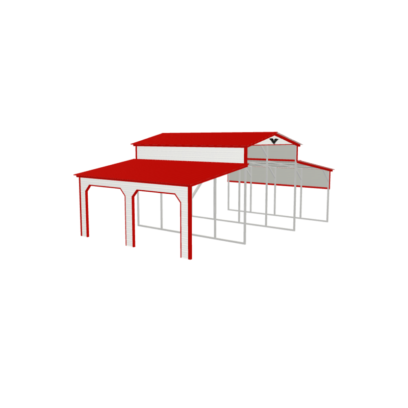 32' x 20' x 12'/8' Barn-Style Carport