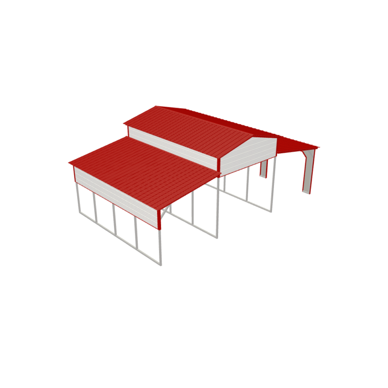 32' x 20' x 12'/8' Barn-Style Carport