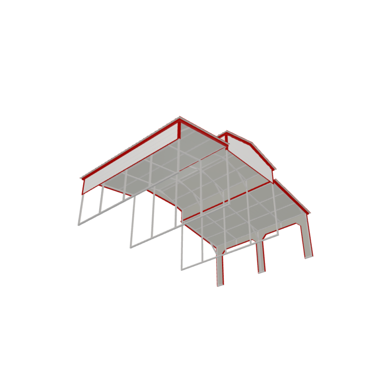 32' x 20' x 12'/8' Barn-Style Carport