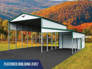 32' x 35' x 15'/9' RV Carport with Lean-To