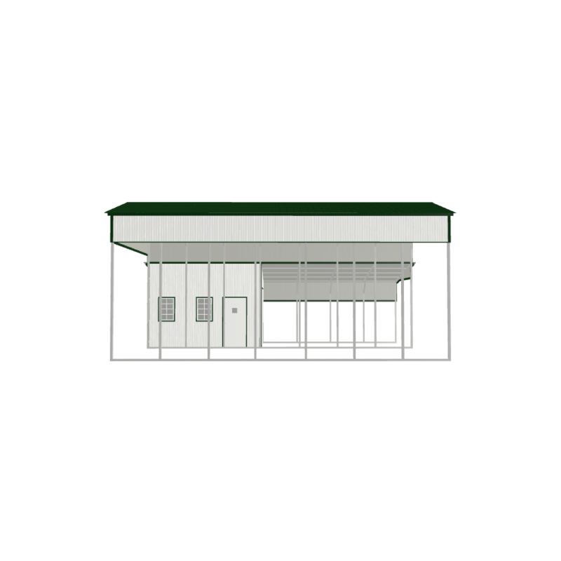 32' x 35' x 15'/9' RV Carport with Lean-To