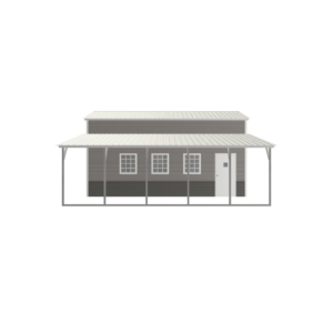 33' x 25' Garage with Lean-To, carport, metal building