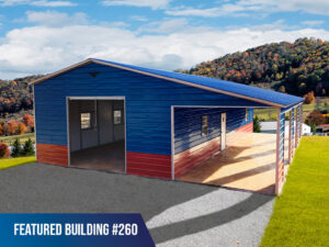 36' x 50' x 12'/9' Garage with Lean-To