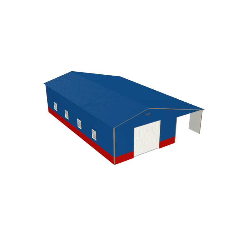36' x 50' x 12'/9' Garage with Lean-To