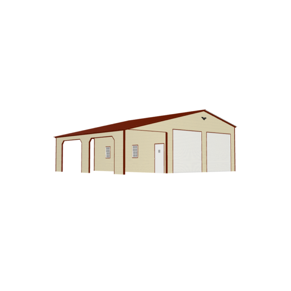 38' x 30' Garage with Lean-To