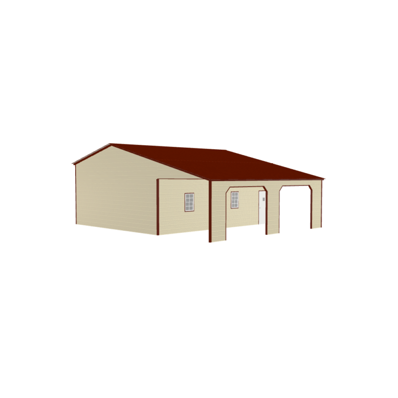38' x 30' Garage with Lean-To