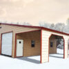 38' x 30' Garage with Lean-To, Carports, Metal Buildings, garages