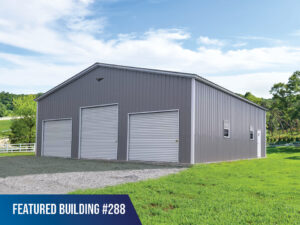 40' x 45' x 13' 3-Bay Metal Garage