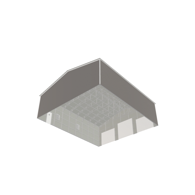 40' x 45' x 13' 3-Bay Metal Garage
