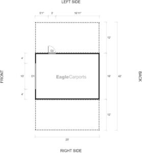 42' x 25' x 11'/8' Eagle Barn