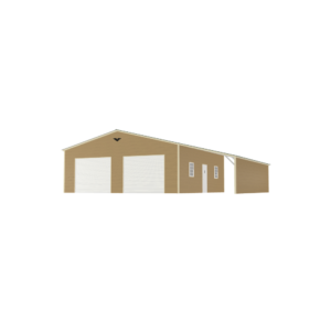 42' x 30' x 10'/7' Garage with Lean-To