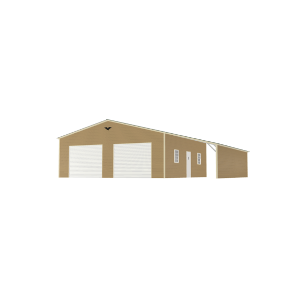 42' x 30' x 10'/7' Garage with Lean-To