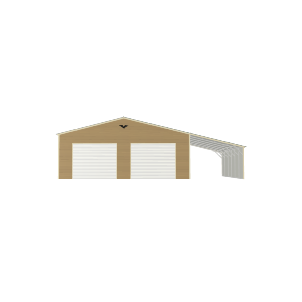 42' x 30' x 10'/7' Garage with Lean-To