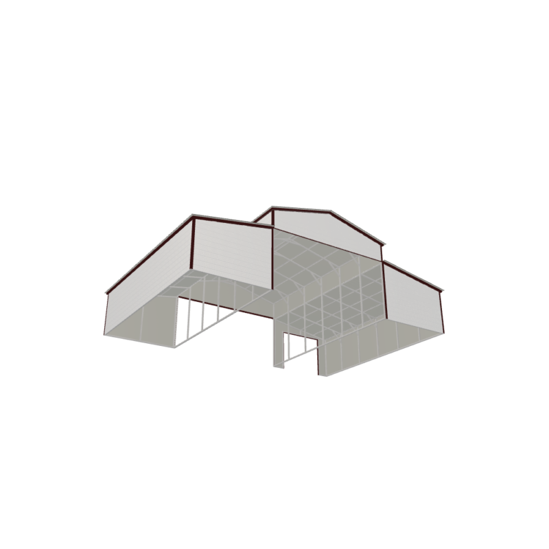 44' x 30' x 12'/7' Metal Horse Barn