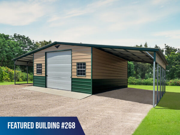 46' x 25' x 10'/7' Garage with Lean-To's